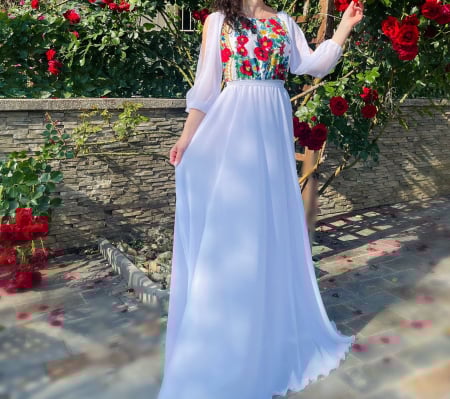 Елегантни рокли - Rochie Eleganta cu motive stilizate florale Viviana 2