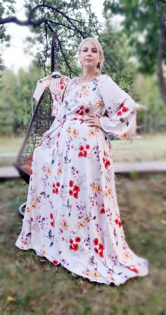 Елегантни рокли - Rochie eleganta din barbie cu imprimeu floral Andrada 2
