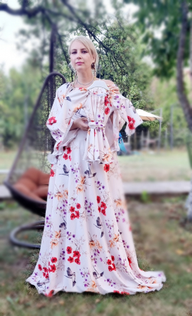 Rochie eleganta din barbie cu imprimeu floral Andrada 2 [5]