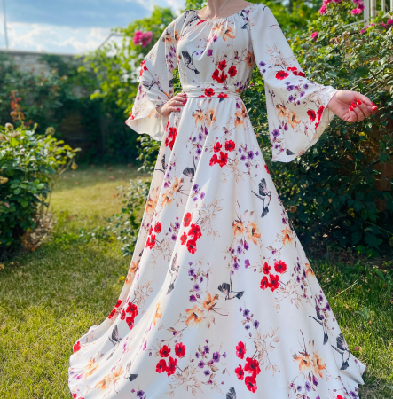 Rochie eleganta din barbie cu imprimeu floral Andrada 2 [7]