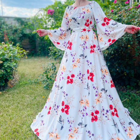 Rochie eleganta din barbie cu imprimeu floral Andrada 2 [8]