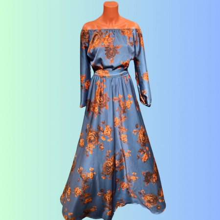 Елегантни рокли - Rochie eleganta din barbie cu imprimeu floral Eleftheria 5