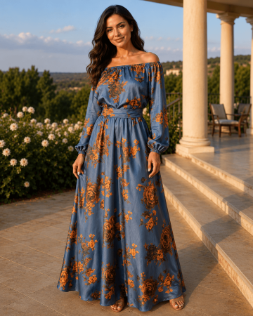 Rochii Elegante - Rochie eleganta din barbie cu imprimeu floral Eleftheria 5