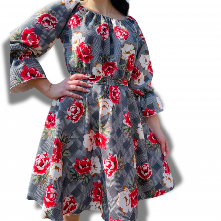 Rochie eleganta din barbie cu imprimeu floral Gala 2 [1]
