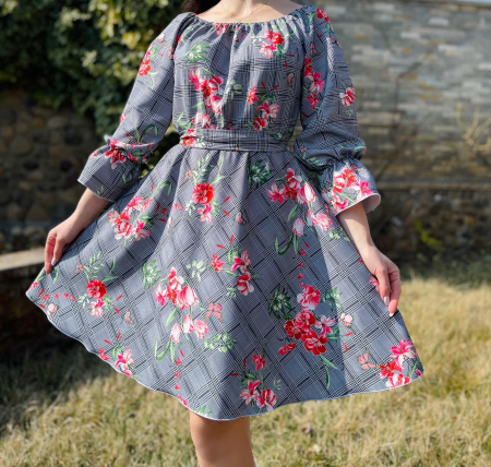 Rochie eleganta din barbie cu imprimeu floral Gala 3 [2]