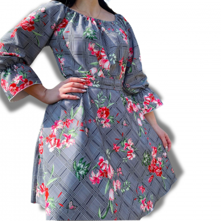 Rochie eleganta din barbie cu imprimeu floral Gala 3 [4]