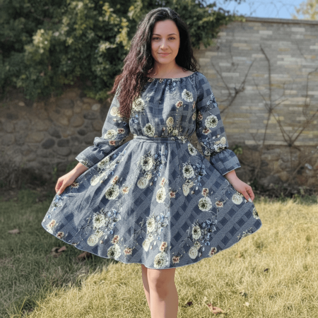 Rochii Elegante - Rochie eleganta din barbie cu imprimeu floral Gala 4