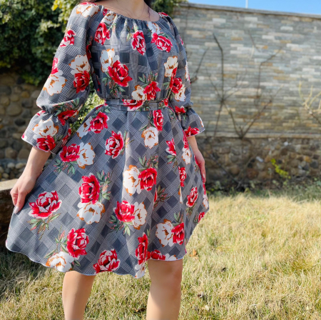 Rochie eleganta din barbie cu imprimeu floral Gala 2 [2]