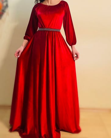 Елегантни рокли - Rochie eleganta din catifea Cati 3