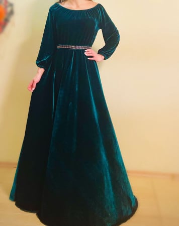 Елегантни рокли - Rochie eleganta din catifea Cati 4