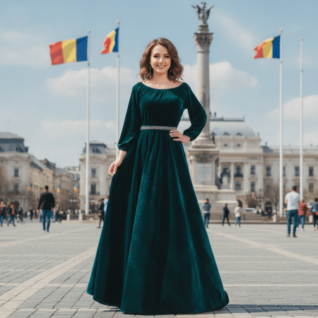 Rochii Elegante - Rochie eleganta din catifea Cati 4