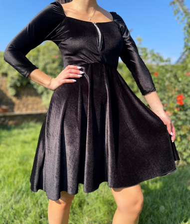Елегантни рокли - Rochie eleganta din catifea Ecaterina