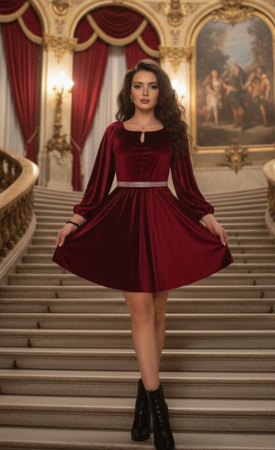Rochii Elegante - Rochie eleganta din catifea Ecaterina