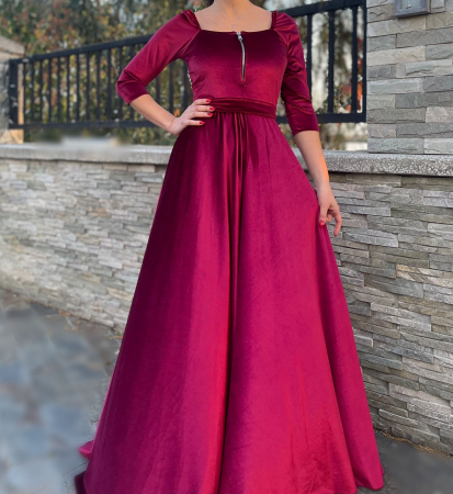 Елегантни рокли - Rochie eleganta din catifea Ecaterina 2