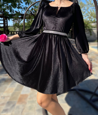 Елегантни рокли - Rochie eleganta din catifea Cati