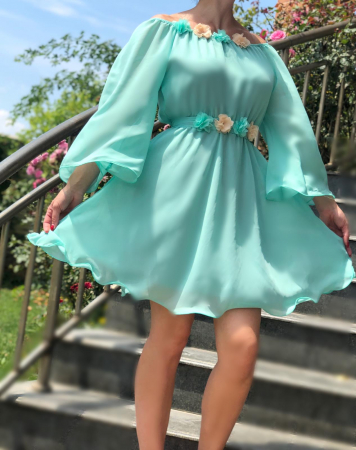 Елегантни рокли - Rochie eleganta din voal Mioara 4