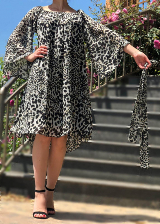 Елегантна рокля с животински принт Миора 30 [1]