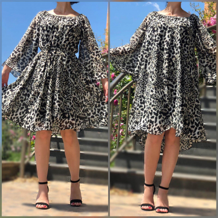 Елегантна рокля с животински принт Миора 30 [2]