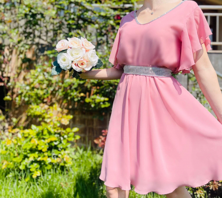 Rochii Elegante - Rochie Eleganta Scurta din voal Victorita