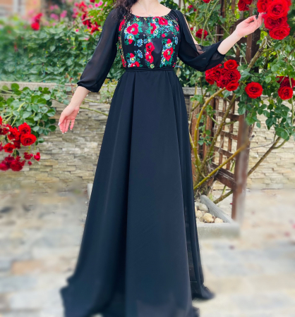 Елегантни рокли - Rochie Eleganta cu motive stilizate florale Viviana