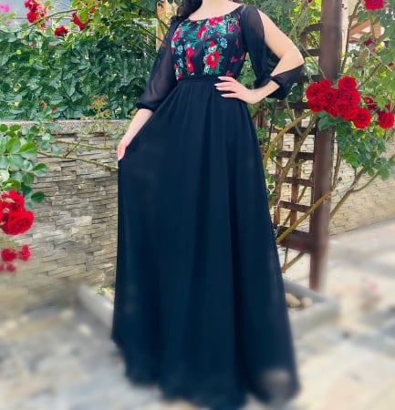 Rochie Eleganta cu motive stilizate florale Viviana [2]