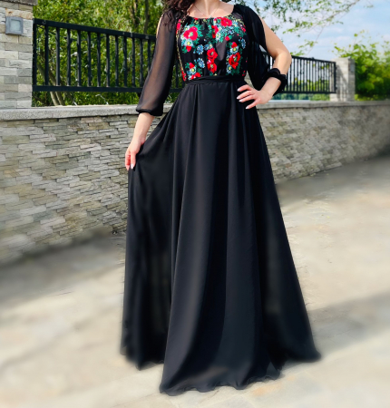 Rochie Eleganta cu motive stilizate florale Viviana [1]