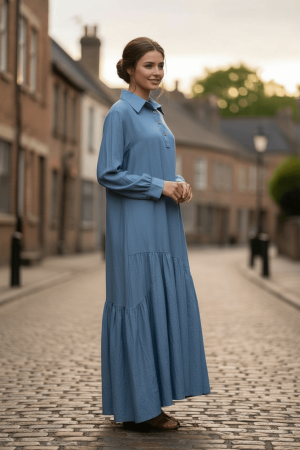 Дълга рокля с имитация деним [1]