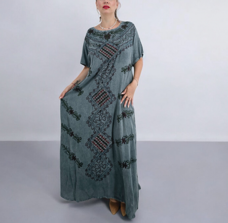 Рокли с бродерия - Rochie Lunga Brodata Miuta 89