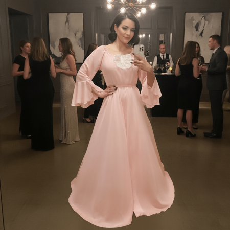Rochii Elegante - Rochie lunga cu motive crosetate Morticia 2