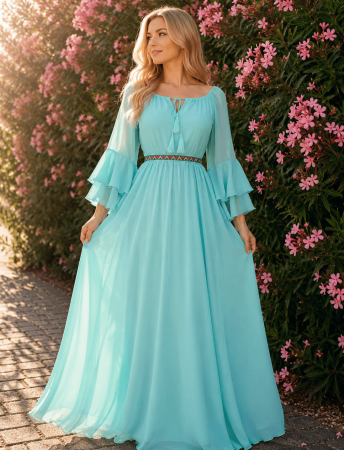 Жени - Rochie lunga cu motive traditionale Aglaia 10