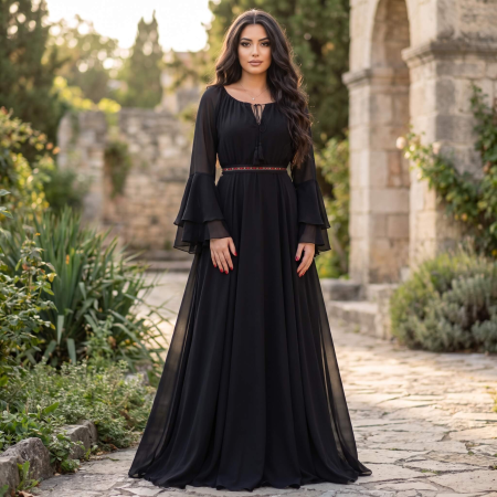 Rochii Elegante - Rochie lunga cu motive traditionale Aglaia 11