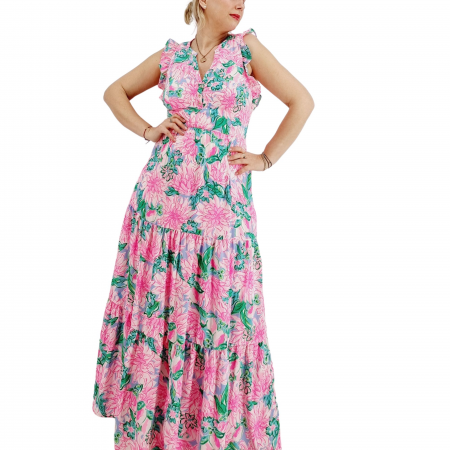 Rochie lunga din vascoza roz [1]