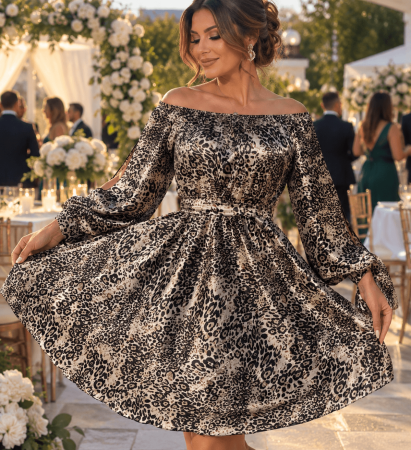 Жени - Rochie scurta animal print - Bella 22