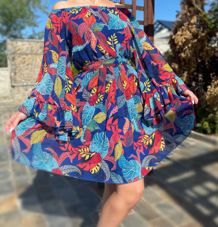 Елегантни рокли - Rochie stilizata cu motive florale Florinela 12