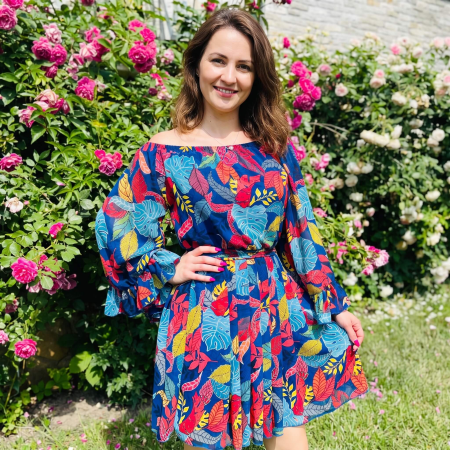 Rochie stilizata cu motive florale Florinela 12 [0]