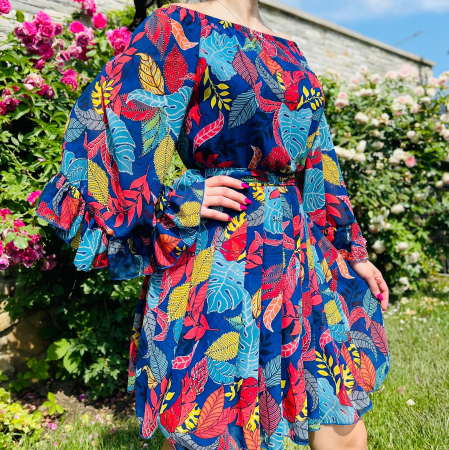 Елегантни рокли - Rochie stilizata cu motive florale Florinela 14