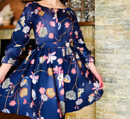 Rochie stilizata cu motive florale Florinela 17 [2]