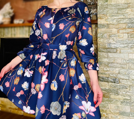 Rochie stilizata cu motive florale Florinela 17 [1]