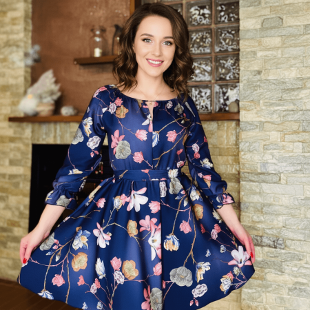 Rochii Elegante - Rochie stilizata cu motive florale Florinela 17