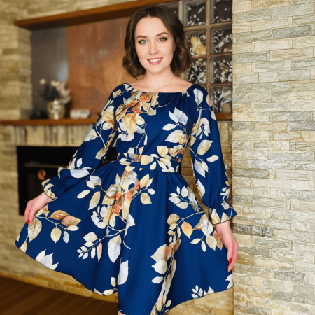 Rochii Elegante - Rochie stilizata cu motive florale Florinela 18