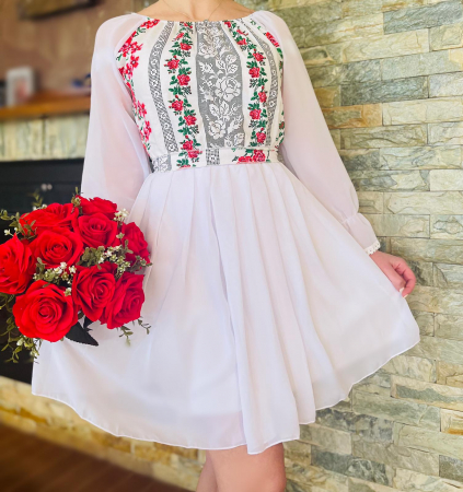 Елегантни рокли - Rochie stilizata cu motive traditionale Elina 3