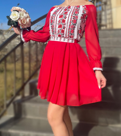Rochie stilizata cu motive traditionale Elina 5 [4]