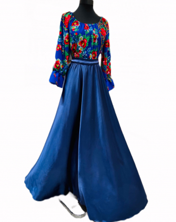 Rochie stilizata cu motive traditionale lunga Anisia 2 [3]