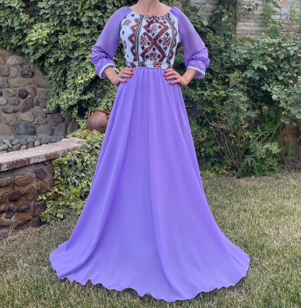 Rochie stilizata cu motive traditionale lunga Magdalena 2 [2]