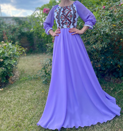 Rochie stilizata cu motive traditionale lunga Magdalena 2 [1]