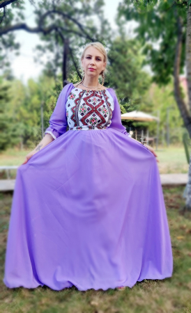 Rochie stilizata cu motive traditionale lunga Magdalena 2 [7]