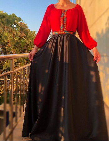 Елегантни рокли - Rochie stilizata cu motive traditionale lunga Margareta