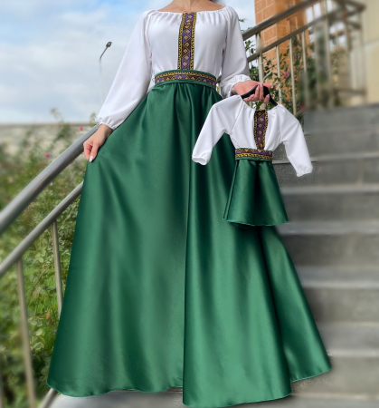 Rochie stilizata cu motive traditionale lunga Margareta [2]