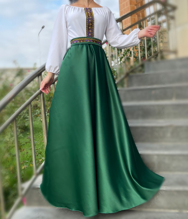 Rochie stilizata cu motive traditionale lunga Margareta [1]