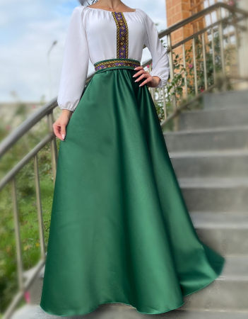 Елегантни рокли - Rochie stilizata cu motive traditionale lunga Margareta